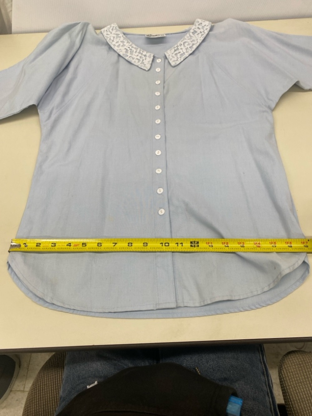VINTAGE BLUE BLOUSE - Picture 8 of 9